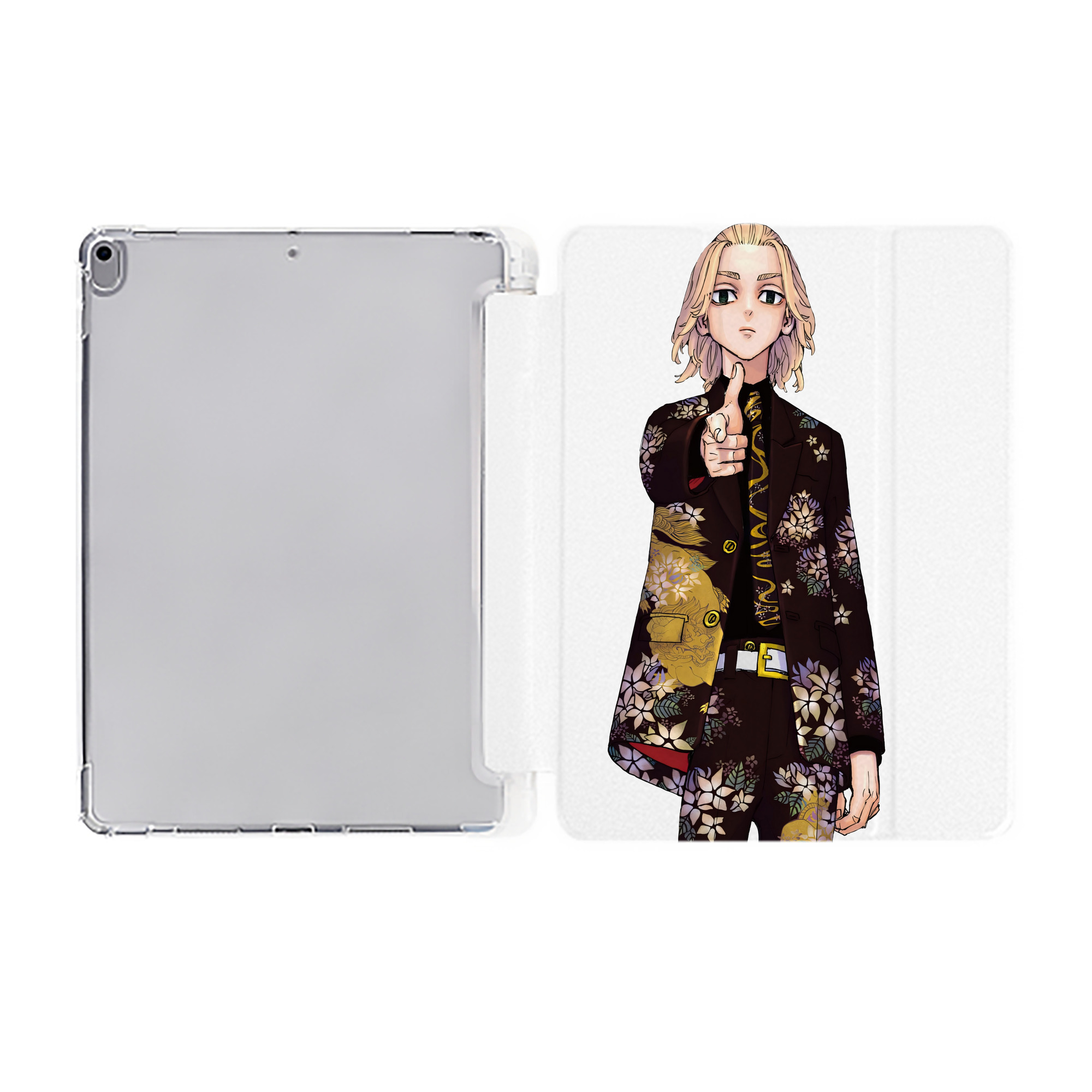 （画像用） 東京リベンジャーズ Tokyo Revengers IPad ケース ペン収納付き 三つ折りスタンド PUレザー×シリコン 対応機種9.5/10.5/10.9インチ